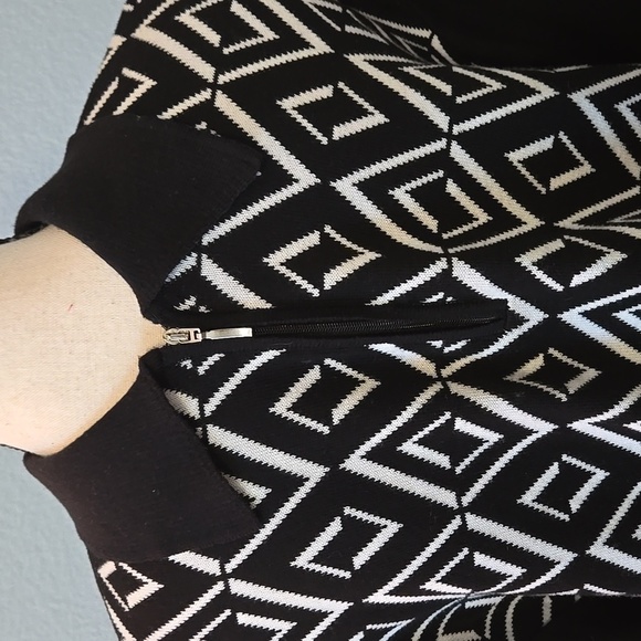 GALILEI Mens Italian Black White Vintage Long Sleeve Sweater Mob Vegas Sz Large - Picture 5 of 11